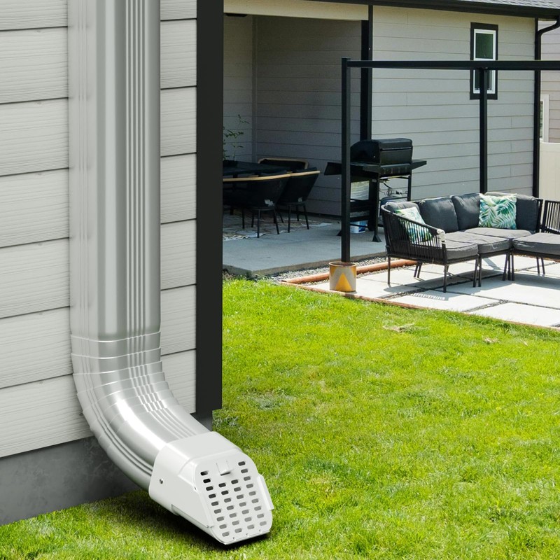 Furniok 2-Pack Gutter-Downspout Rodents Guard - Gutter Downspout Extension Accessory,