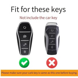 ontto Smart Car Key Case Compatible with BYD Protective Key Case for BYD Seal U Sealion 7 Song Plus EV Atto 2/3 Dolphin Han Denza D9 Remote Control Cover TPU Key Box 4Button-A Beige