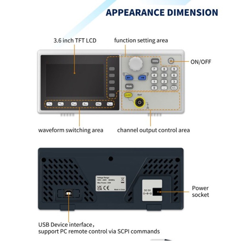 Single Signal Generator 60MHz Wide Amplitude and Frequency Range Arbitrary