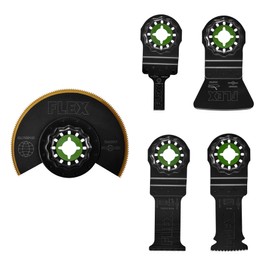 FLEX 5-Piece Oscillating Tool Trimming Project Blade Set, Cuts Wood, Wood with Nails, Metal, Drywall, Plastic, PVC- FAM40001-5