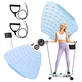 Twisting Waist Machine, Waist Twister Board, 300 lbs Weight Capacity, Noiseless Ab Twister for Home Gym Equipment for Women/Men, Track Time, Reps, Calories with Digital Display (Blue)