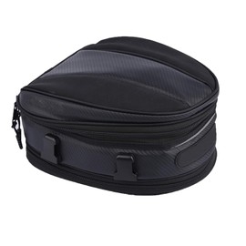 Motorcycle Tail Bag, Motorbike Saddlebags, Waterproof Rear Seat Bike Backpack, Multifunctional Luggage Suitcase, PU Leather Sport Bags, 10 Liters (Black)