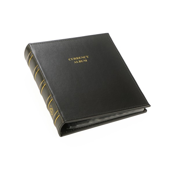 LIGHTHOUSE - Currency Album for Graded Banknotes and Currency Sleeves - Classic Leatherette Handmade 3-Ring Binder with 20 pages - Additional Pages Available (8 1/4" x 9 1/2" x 1 3/4")