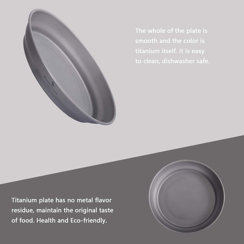 iBasingo Titanium Bowls Plate Ultralight Single Wall Bowl Plate Outdoor