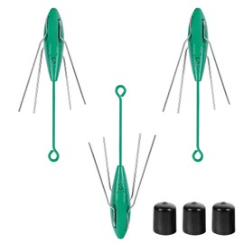 3 Pcs Sputnik Sinker Fishing Weights, Long Tail Heavy-Duty Spider Sinkers Fishing Equipment for Saltwater Catfish, Surf Casting, Ocean Beach Sea Sand (3oz-Green)