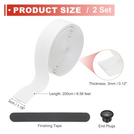 PATIKIL Bike Handlebar Tape, 2 Rolls 6.6 Feet Bike Grip Tape High-Elasticity EVA Foam Cycling Handle Wraps Comfortable Non-Slip Shock Bicycle Wrap with End Plugs for Road Bike, White