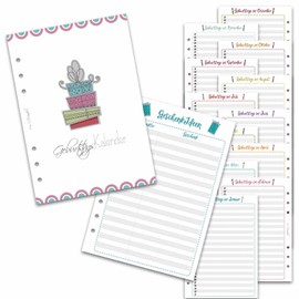 SinnWunder® Premium Calendar Insert - Everlasting Birthday Calendar - Economy Set with Lists for Gift Ideas - Size DIN A5