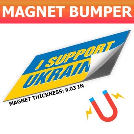 HOSALA Magnet (1Pcs - 7.5x4.5 in) I Support Ukraine Magnetic Bumper Sticker, Stand with Ukraine Truck Vehicle Decor, Ukraine Flag Trident Emblem Car Accessories, Ukrainian Gift for Family, Friends