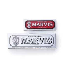 Marvis Value Set of Whitening Mint Toothpaste 3.7 fl oz (75 ml) + Cinnamon Mint Toothpaste, Refreshing Mint Flavor, Sweet Cinnamon & Fresh Mint Flavor, Oral Care, Made in Italy