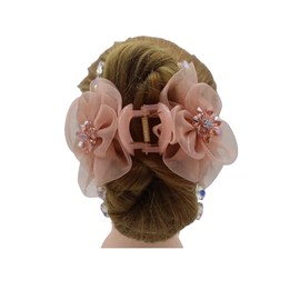 Large Flower Hair Clips for Women Claw Clips for Thick Hair hair claws medium (PINK-B)
