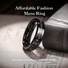King Will 6mm Mens Wedding Band Black Plated Tungsten Wedding
