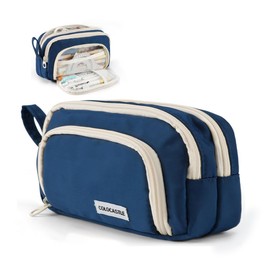 COLOCASTLE Federmäppchen Mäppchen mit 3 Fächer Federtasche große Kapazität Federmappe Mädchen Junge Teenager Erwachsene Schlamppermäppchen Pencil Case mit Tragegriff für Schule Büro