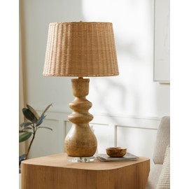 Mark&Day Table Lamps, Allenhurst Rustic Brown Bedside Table Lamp for Nightstand Bedroom, Living Room or Office (29" H x 13" W x 13" D)