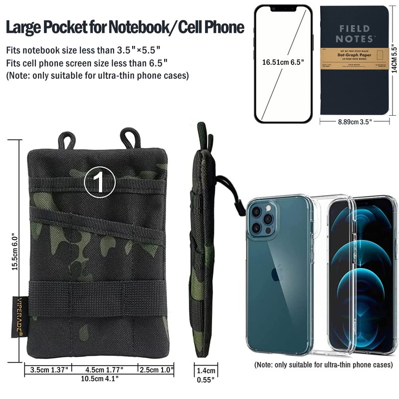 VIPERADE VE1 EDC Tool Pocket Organizer,Small EDC Pouch with 5