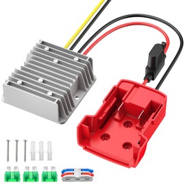 Kzreect Kzreect 18V to 12V Step-Down Converter Compatible with Milwaukee 18V Battery, DC 12V 20A 240W Voltage Reducer Regulator for Golf Cart RC Car LED Lights DIY Toys