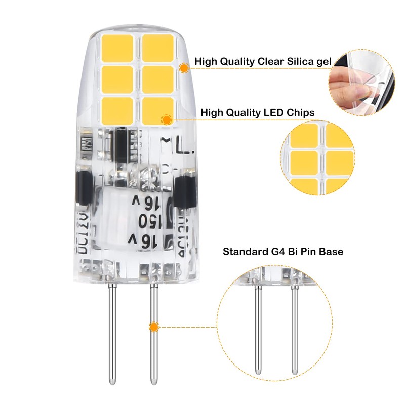 Hanbaak G4 LED Bulb, G4 12V Bi Pin Base 20W