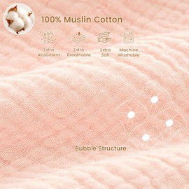 david's kids 2 Pack Hooded Baby Towels, Large 32"x32", 6 Layer 100% Muslin Cotton Highly Absorbent Girl Bath Towel for Infant Toddler and Kids, Soft and Breathable Baby Essentials, Floral & Butterfly