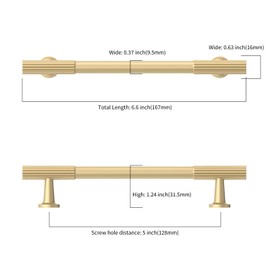 Asidrama 30 Pack 5 Inch(128mm) Brushed Gold Cabinet pulls Kitchen Cabinet Handles, Cabinet Pulls Kitchen Cabinet Hardware for Cupboard Drawer Pulls