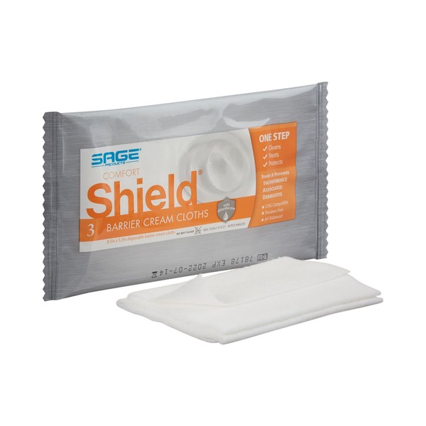 Comfort Shield Incontinent Care Wipe Soft Pack Dimethicone Unscented 3 Count, 7502 - Case of 300