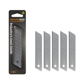 Fiskars Utility Knife Replacement Blades - 18mm Snap Off Utility Blades - Worksite Tools - 5 Pack, Orange/Black