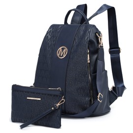 MKP COLLECTION Women Fashion Backpack Purse Multi Pockets Anti-Theft Rucksack Travel Shoulder Bag Handbag Set 2pcs