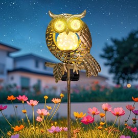 TEDOF Solar Owl Garden Light, Glowing Eye Outdoor Decor for Yard Patio Pathway, Weatherproof LED Solar Light, Unique Gift for Home Garden Decor