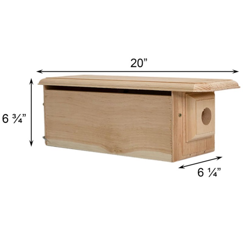 Bird Habitats Horizontal Bluebird House – Predator-Resistant Nest Box by