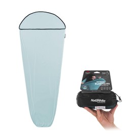 Naturehike Hut Sleeping Bag Ultralight Sleeping Bag Liner only 390g High Elasticity Travel Sleeping Bag with Small Pack Size for Backpacking, Hostels and Camping