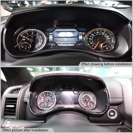 Korlot Dashboard Meter Frame Cover Trim For Dodge Ram 1500 2500 3500 2019+ (carbon fiber pattern)