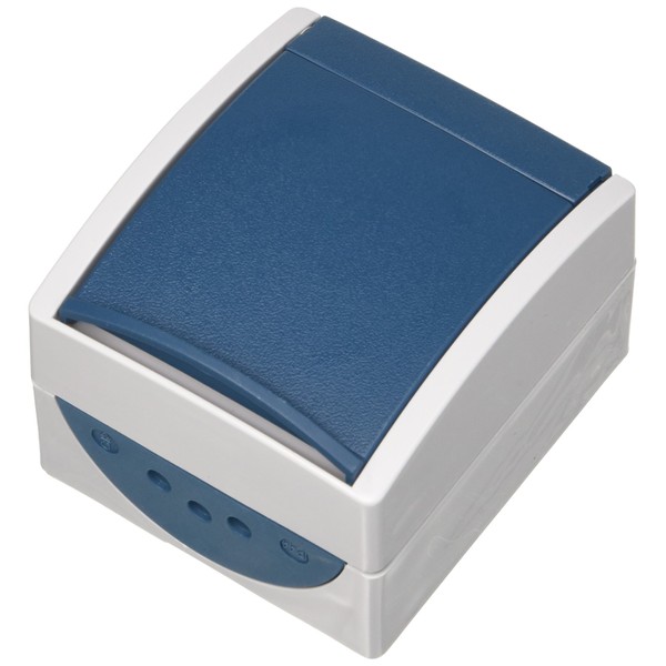 Busch-Jaeger 20EW-53 SCHUKO Socket with Hinged Lid Grey/Blue Green