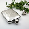 iSavage 6oz Rectangle Hip Flask with Engraved Vertical Grain Mirror