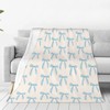 Printed Cute Blue Bows Throw Blanket Ultra Soft Cozy Flannel