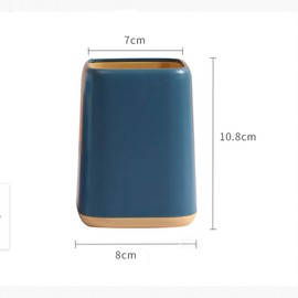 Desk Pencil Cup Stand Two-Tone Pencil Cup Pot Desk Pen Holder Organizer Makeup Brush Holder for Student Kids Girls Boys (Dark blue)