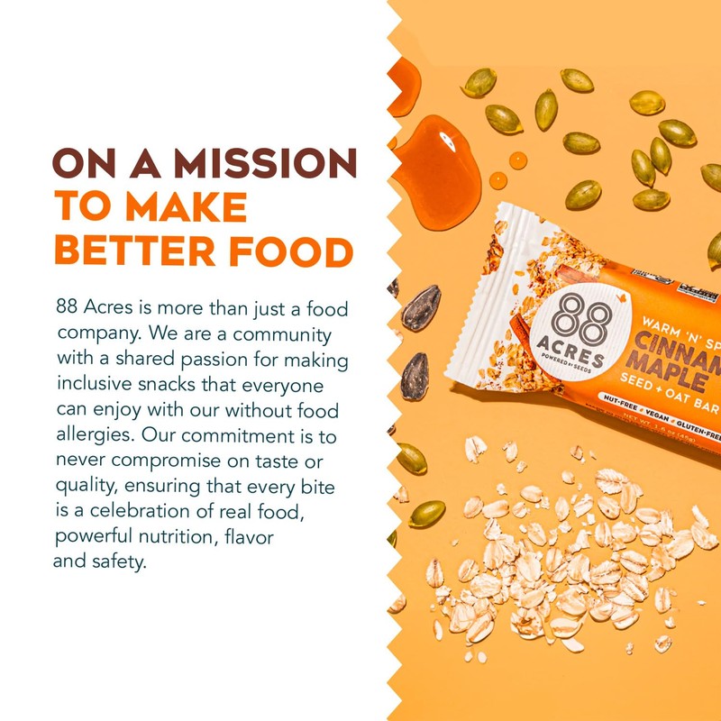 88 Acres 88 ACRES Cinnamon Maple Seed +Oat Granola Bar