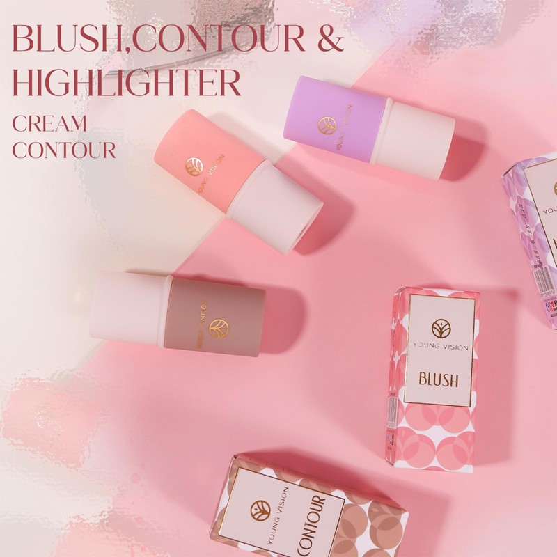 Contour Highlighter Blush Sticks - Cream Contour Bronzer Stick for