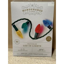 Wondershop 60 Count LED C6 Multicolor Lights Green Wire Indoor/Outdoor