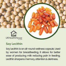UKHealthHouse Lecithin Softgel Capsules – 1200mg x 500 Capsules – High Strength Omega 6 GLA Content – Great for New Mums & Feeding Newborns, Aids Metabolism & Women’s Health 