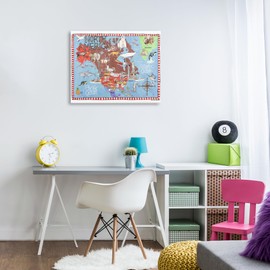 Stupell Industries North America Map Canvas Wall Art Design by Marley Ungaro