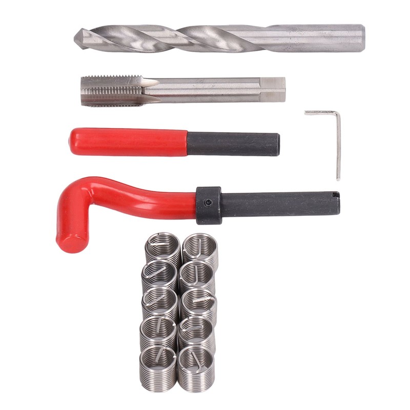 15Pcs/Set Thread Repair Kit Insert Compatible Hand Tool for Auto