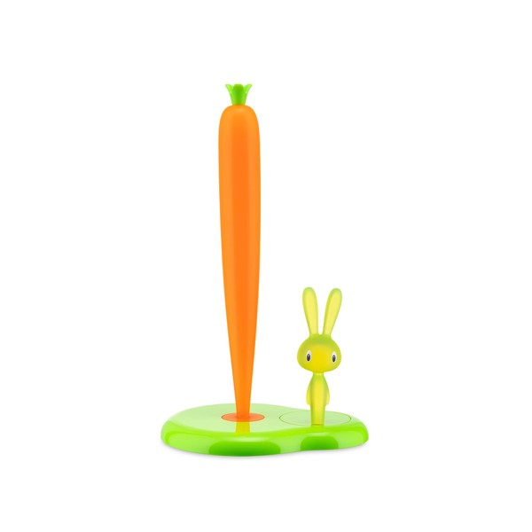 A di Alessi Bunny and Carrot Paper Towel Holder, Green - ASG42/H GR , 8 x 6 x 13 inches