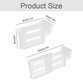 Drawer Organiser System Fridge Divider Fridge Side Door Spice Storage Board for the Side Door of the Refrigerator, 2 Sets with a Total of 8 Dividers, Transparent.