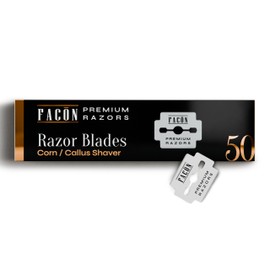 50 Facón Professional Callus Shaver Replacement Blades, Corn Plane Razor Blades for Callus Removal, Premium Platinum Japanese Stainless Steel, Pedicure Razor Blades Remove Calluses, Corns & Rough Skin