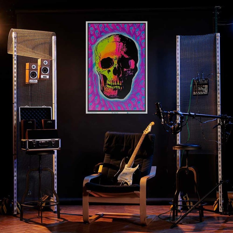 Skull Trip - Flocked - Blacklight Poster - 23" x