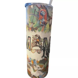 Unbranded Mom Life Nightmare Before Christmas 20oz Tumbler with Straw