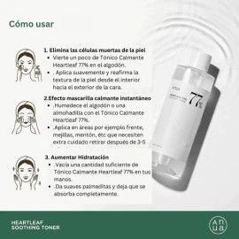 Anua 77 Heartleaf Soothing Toner Facial De 40 Ml, Coreano Momento De Aplicacin Danoche Tipo De Piel Todo Tipo De Piel                                 