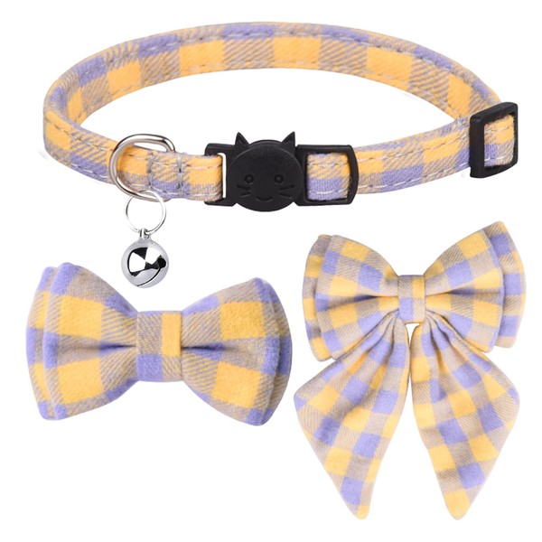 MAKASI Cat Collar with Butterfly Bow Tie and Bell, Cute