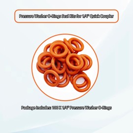 1/4" Pressure Washer Quick Coulper QD Colored O-Rings, M22 Quick Connect New Orange Seal Kits,Pressure Washer O-Rings Seal Kits (100/Pack)