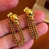 YISXVD Halloween Skull Chain Earrings for Women Hipster Vintage Gothic