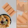 Cabilock Wooden Taco Holder and Sushi Stand - Multi-Function 3-Grid