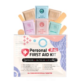 Portable Travel Size First Aid Kit - Perfect for Home, Office, Car, School, Business, Travel, Hiking, College, and Outdoors | Individually Wrapped Medical Kit Products (Abstract)